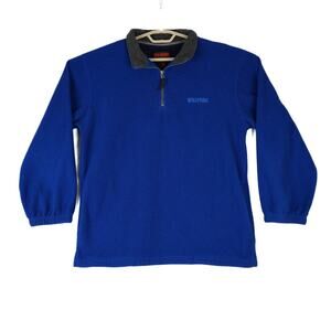 Wolverine Boots and Gear‎ Sweater Mens XL Blue Fleece Quarter Zip Sweatshirt